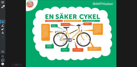 Trafikkalenderns månadsaktivitet för SMARTBoard Säker cykel