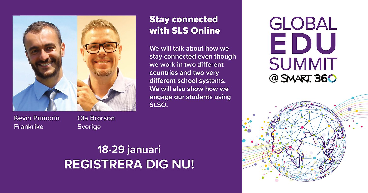 Ola Brorson och Kevin Primorin inspirerar till samarbete mellan klasser i olika länder med SLS Online